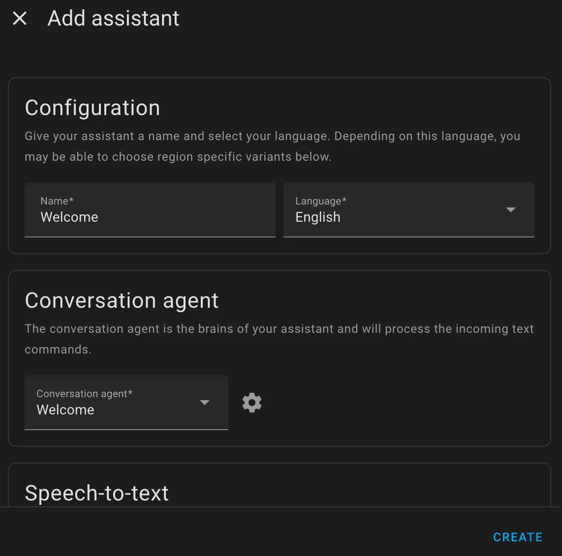Screenshot of the "Add assistant" modal