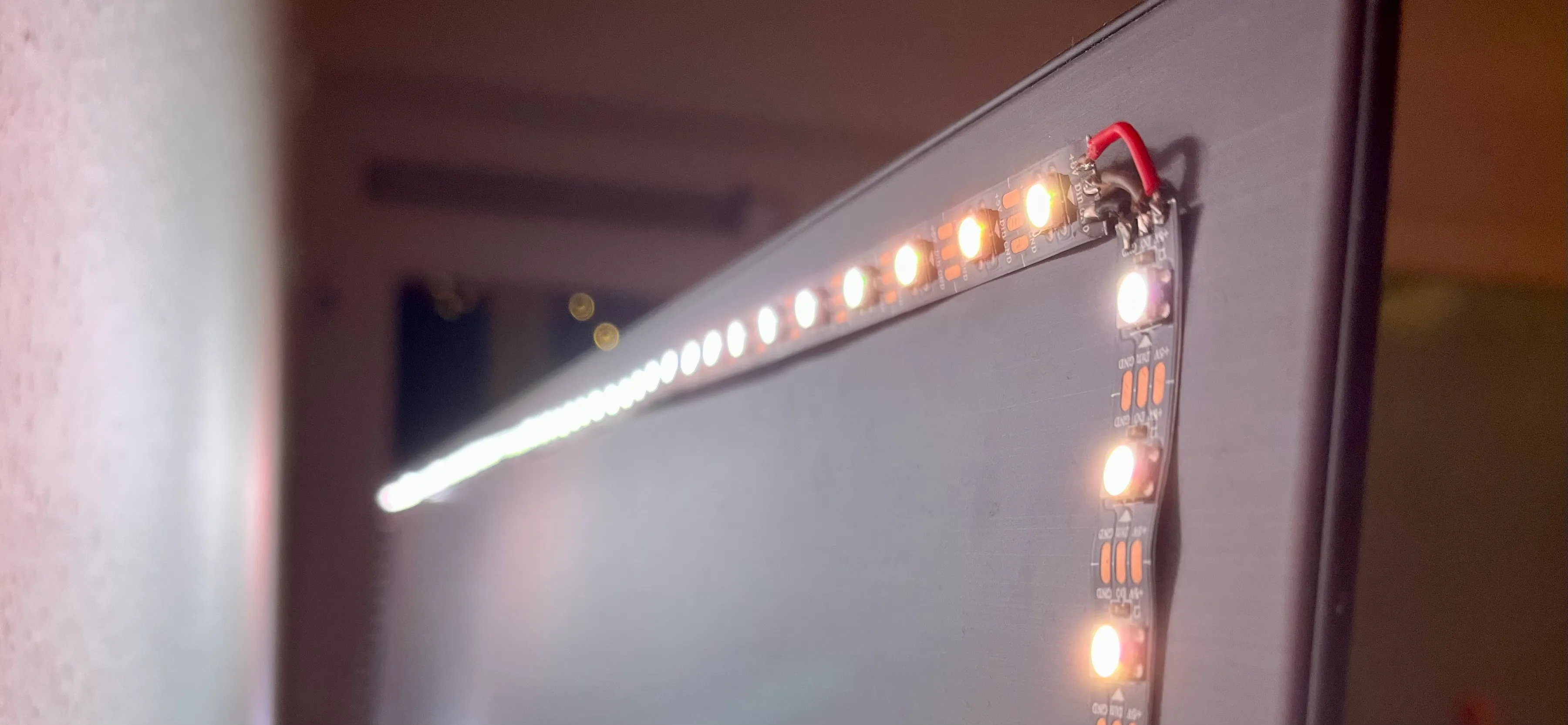 Picture: LED strip mounted behind a TV