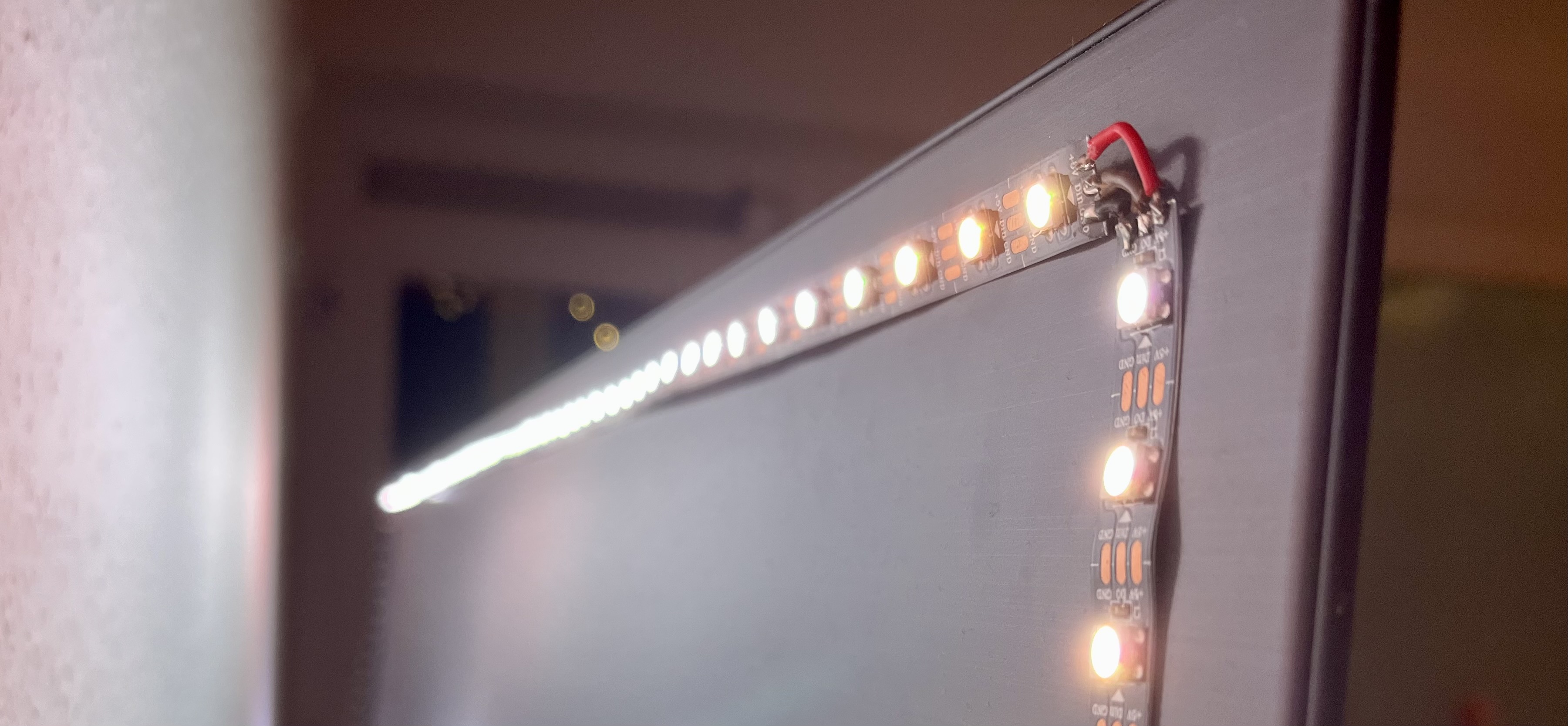 Picture: LED strip mounted behind a TV